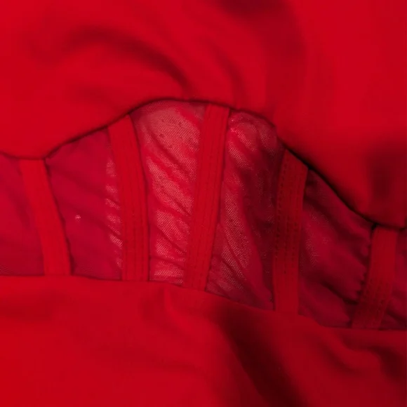 CUTE 5dancewear Five 5 YXL Extra large Gymnastics Dance Leotard CHRISTMAS RED - Picture 8 of 13